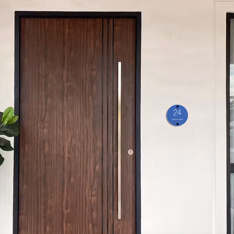 Kobaltblauw - Klassiek Naambord Rond klein -sfeer10-rond-XS