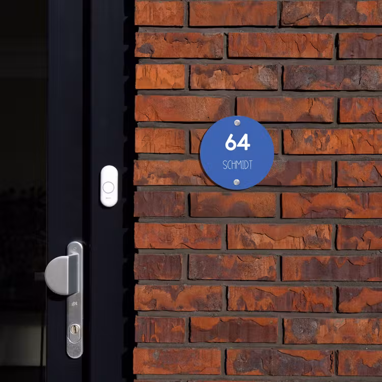 Kobaltblauw - Modern Naambord Rond klein -sfeer1-rond-XS