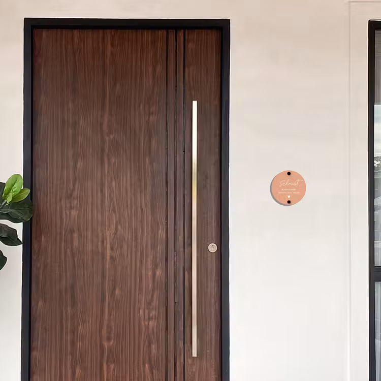 Zalmroze - Sierlijk Naambord Rond klein -sfeer10-rond-XS