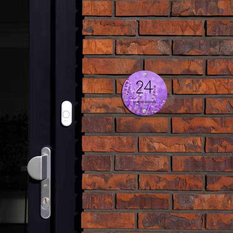 Lavendel - Klassiek Naambord Rond klein -sfeer1-rond-XS
