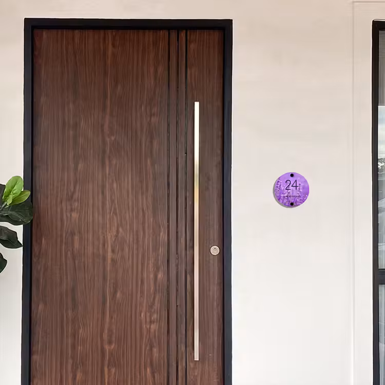 Lavendel - Klassiek Naambord Rond klein -sfeer10-rond-XS