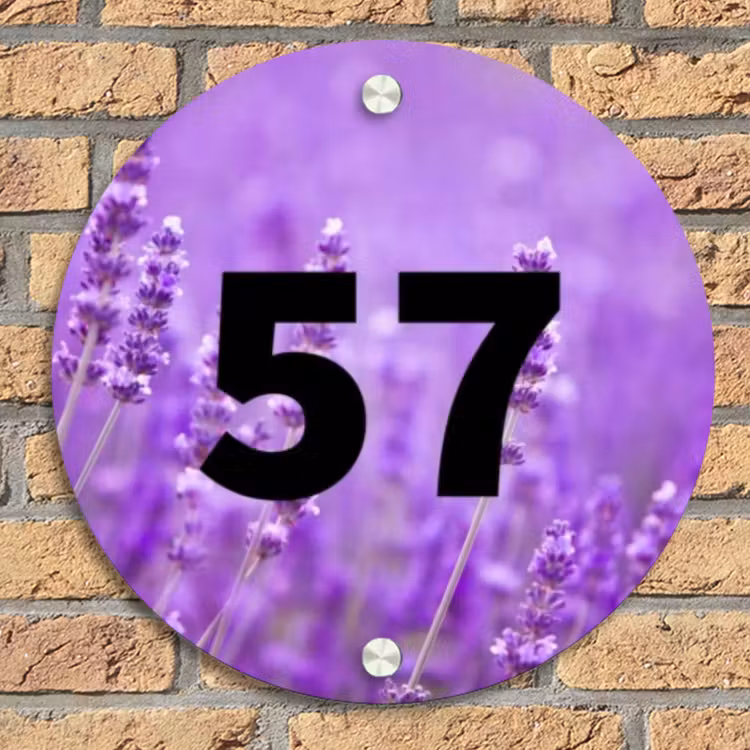 Lavendel - Traditioneel Naambord Rond klein -sfeer1