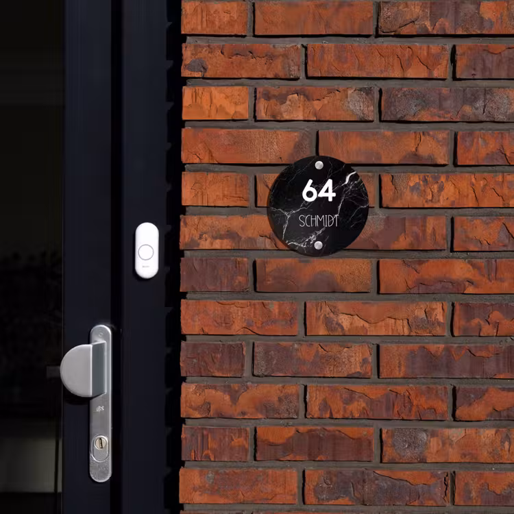 Marmer - Modern Naambord Rond klein -sfeer1-rond-XS