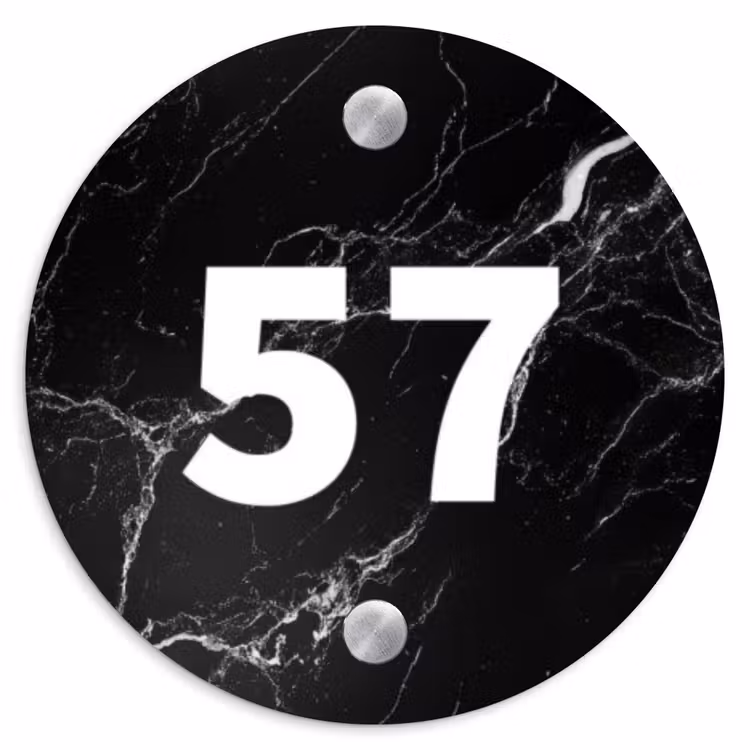 Marmer - Traditioneel Naambord Rond klein -3d