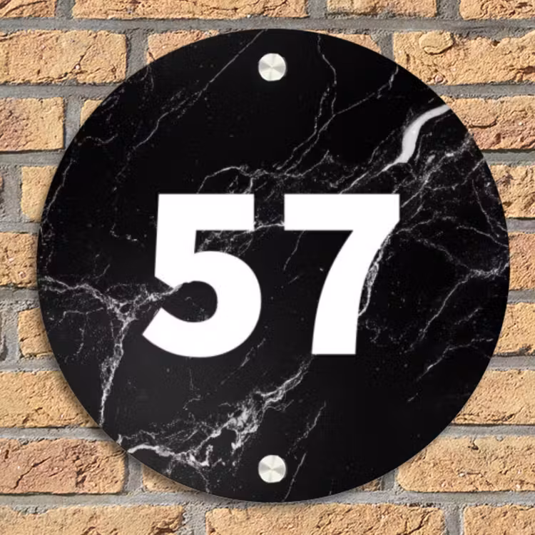 Marmer - Traditioneel Naambord Rond klein -sfeer1