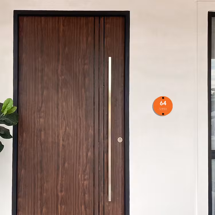 Oranje - Modern Naambord Rond klein -sfeer10-rond-XS