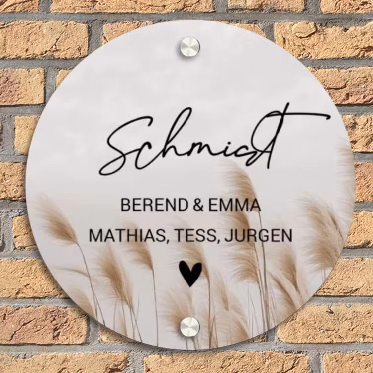 Pampasgras - Sierlijk Naambord Rond klein -sfeer1