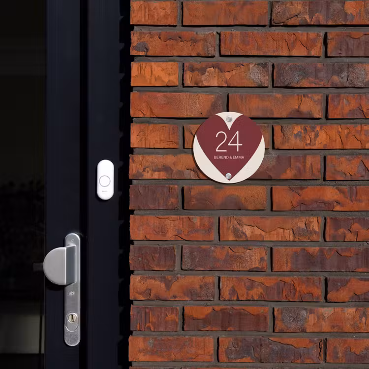 Rood hart - Klassiek Naambord Rond klein -sfeer1-rond-XS