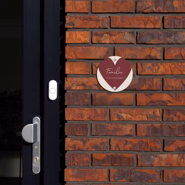 Rood hart - Sierlijk Naambord Rond klein -sfeer1-rond-XS