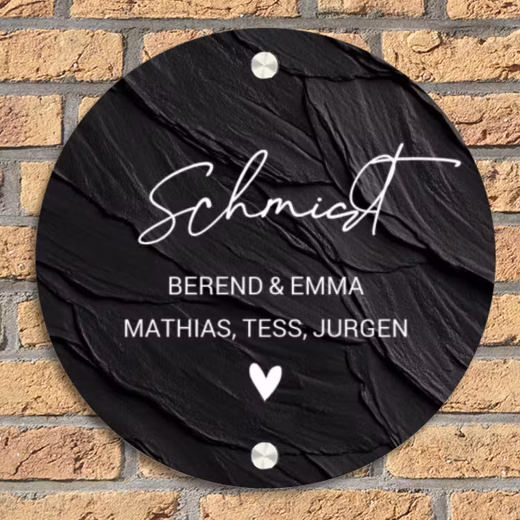 Leisteen - Sierlijk Naambord Rond klein -sfeer1