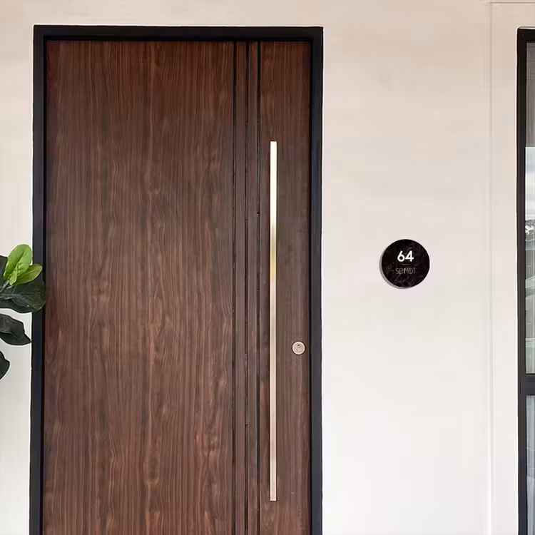 Zwarte marmer - Modern Naambord Rond klein -sfeer10-rond-XS