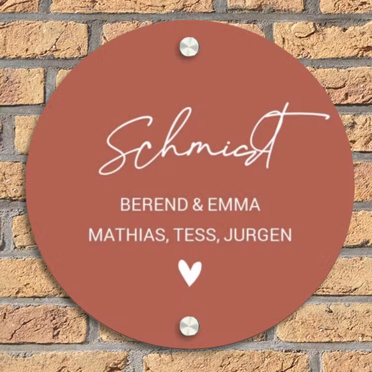Terracotta - Sierlijk Naambord Rond klein -sfeer1
