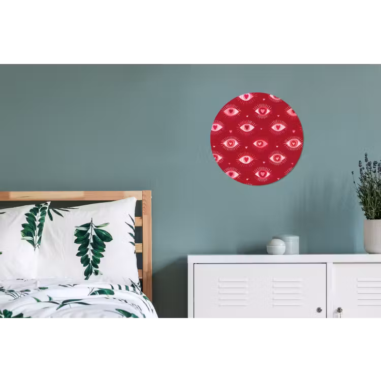 Ogen - Patroon - Roze - Donkerrood Wandcirkel aluminium klein 190 -slaapkamer