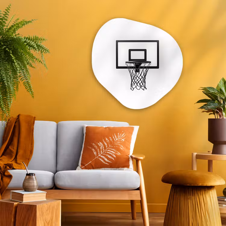 Basketbalbord - Minimalistisch - Zwart Wandcirkel Organisch Aluminium middel -sfeer4