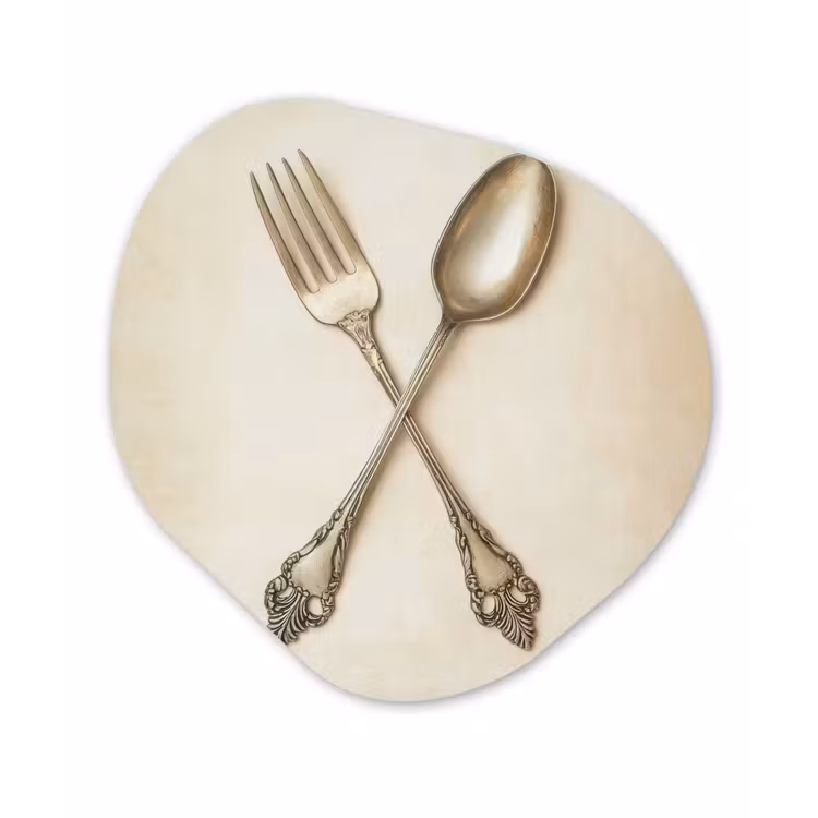 Beige - Vintage - Bestek Wandcirkel Organisch Aluminium middel -3d