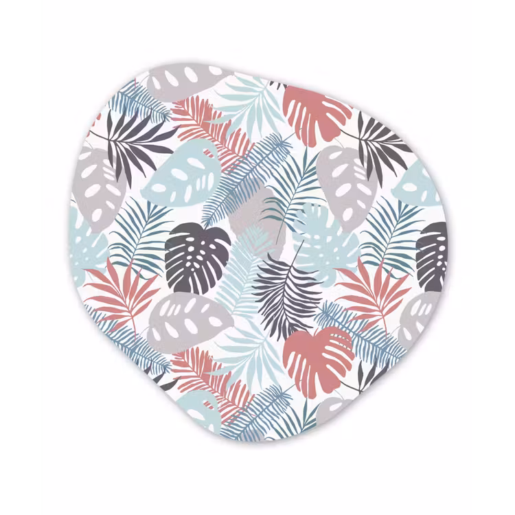 Bladeren - Jungle - Pastel - Tropisch Wandcirkel Organisch Aluminium middel -3d