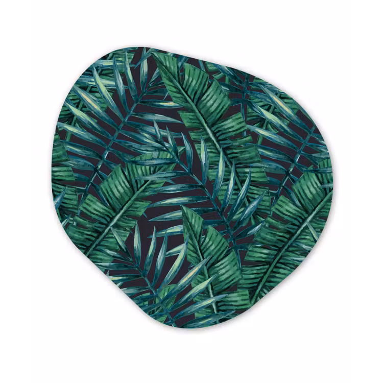 Bladeren - Inductie beschermer - Jungle - Tropical Wandcirkel Organisch Aluminium middel -3d