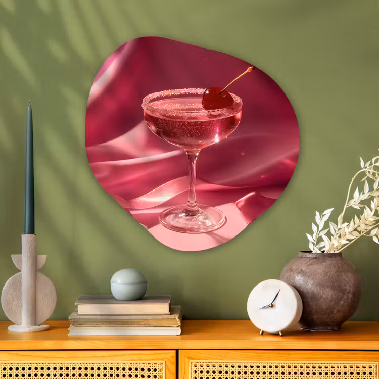 Cocktail - Pink - Luxe Wandcirkel Organisch Aluminium middel -sfeer2