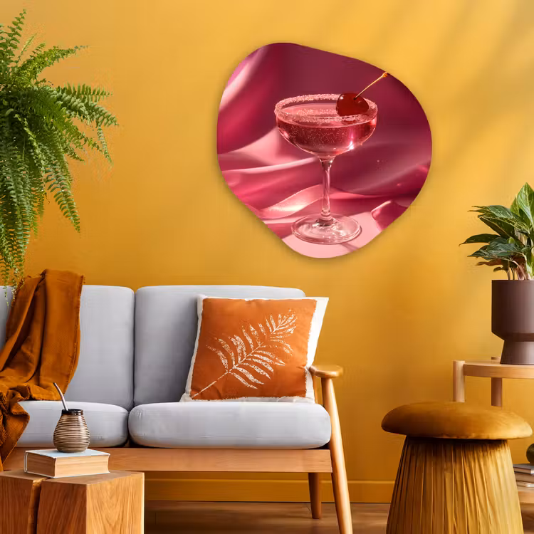 Cocktail - Pink - Luxe Wandcirkel Organisch Aluminium middel -sfeer4