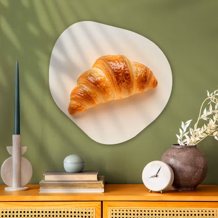 Croissant - Brood - Beige Wandcirkel Organisch Aluminium middel -sfeer2