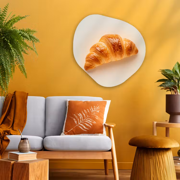 Croissant - Brood - Beige Wandcirkel Organisch Aluminium middel -sfeer4