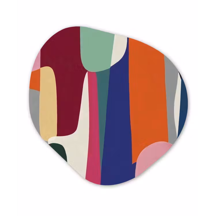 Vormen - Ritmisch - Kleuren - Abstract Wandcirkel Organisch Aluminium middel -3d