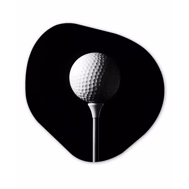 Golfbal - Minimalistisch - Wit Wandcirkel Organisch Aluminium middel -3d
