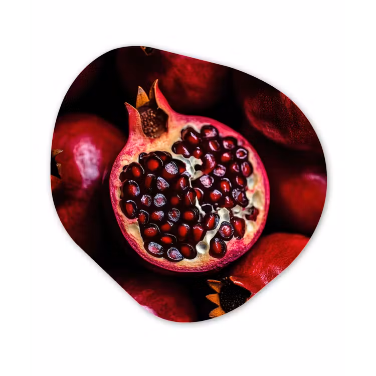 Granaatappel - Rood - Fruit Wandcirkel Organisch Aluminium middel -3d