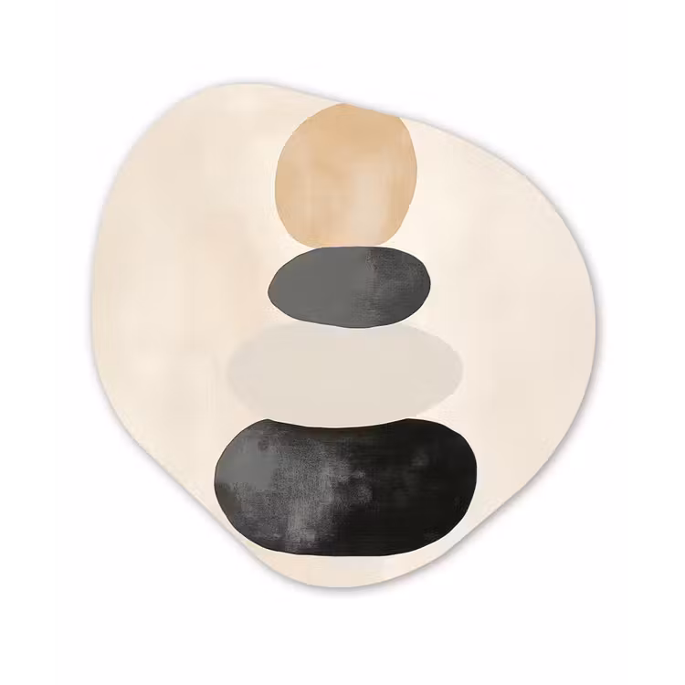 Japandi - Wabi sabi - Beige Wandcirkel Organisch Aluminium middel -3d