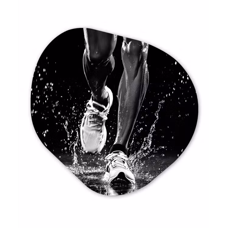 Hardloopschoenen - Rennen - Druppels - Zwart Wandcirkel Organisch Aluminium middel -3d