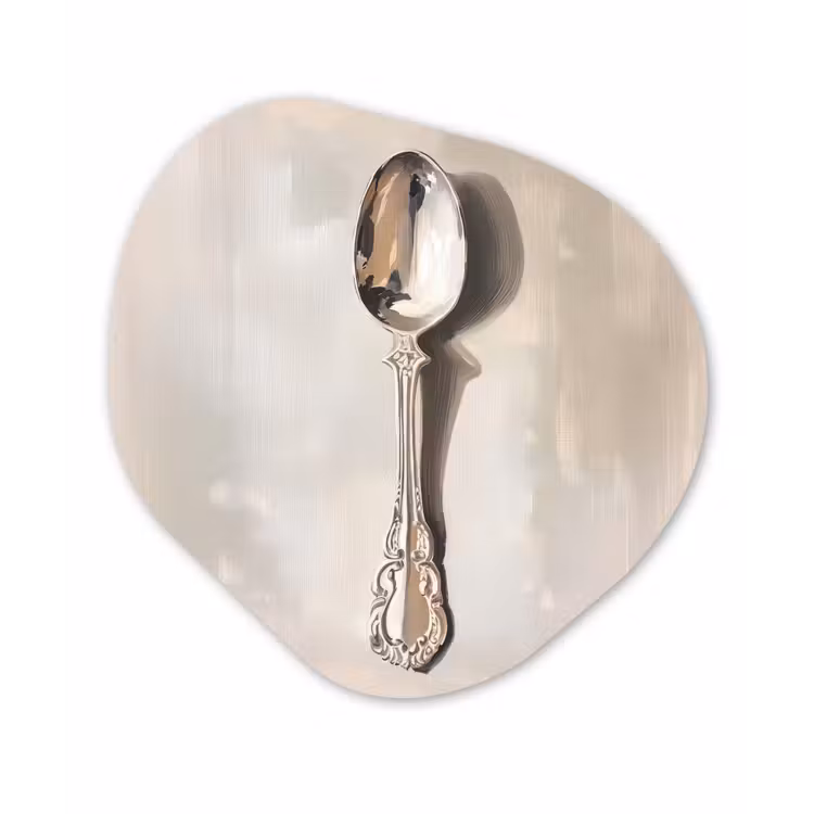 Lepel - Verf - Zilver Wandcirkel Organisch Aluminium middel -3d