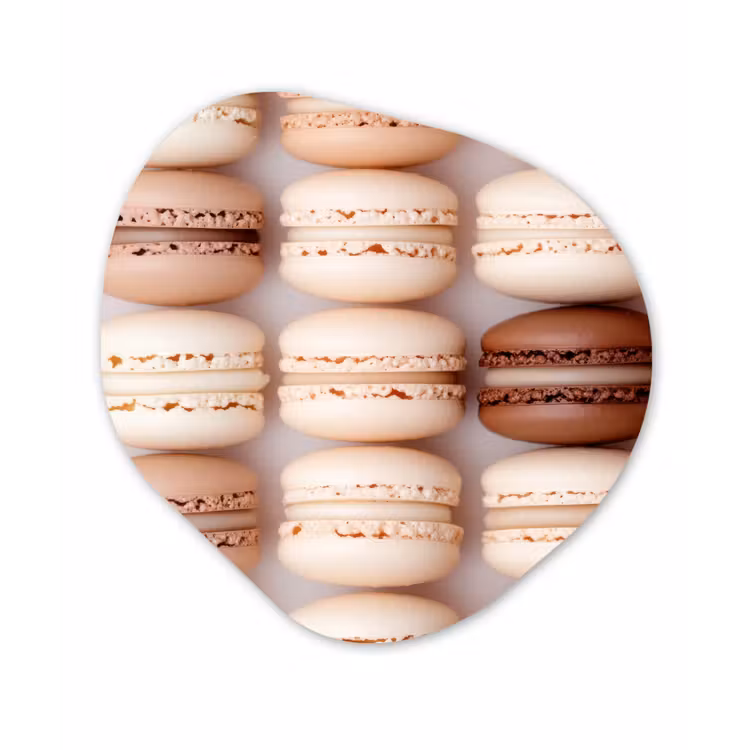 Macarons - Beige - Bruin Wandcirkel Organisch Aluminium middel -3d
