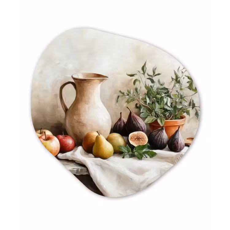 Fruit - Kruiden - Landelijk Wandcirkel Organisch Aluminium middel -3d
