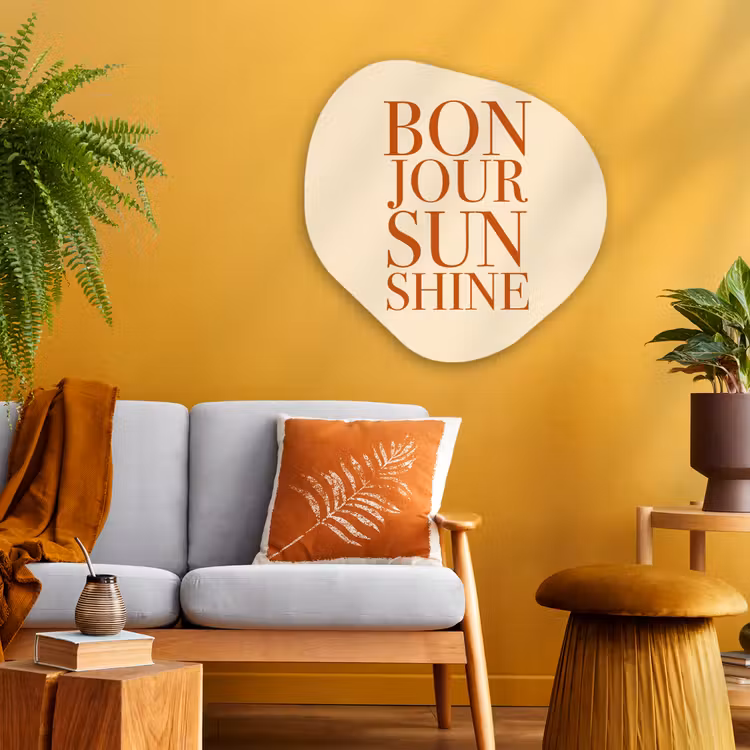 Oranje - Quote - Sun Wandcirkel Organisch Aluminium middel -sfeer4