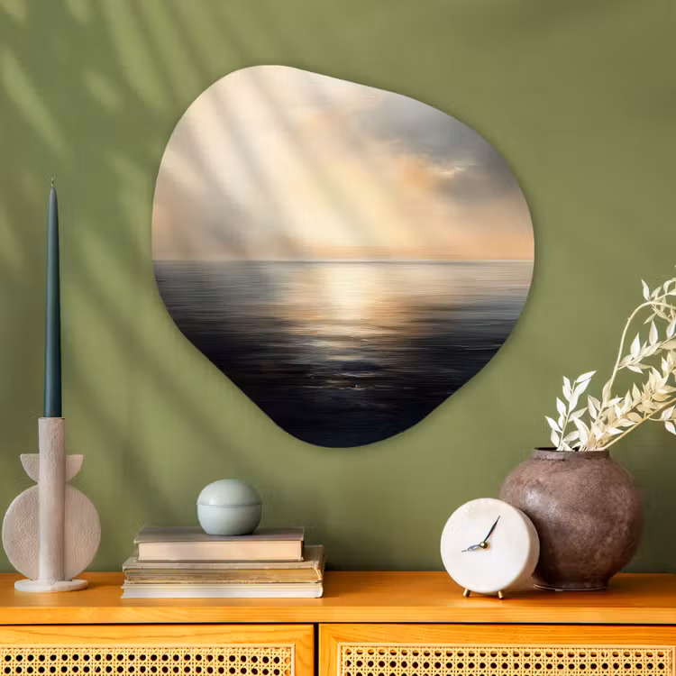Zon - Horizon - Zee Wandcirkel Organisch Aluminium middel -sfeer2