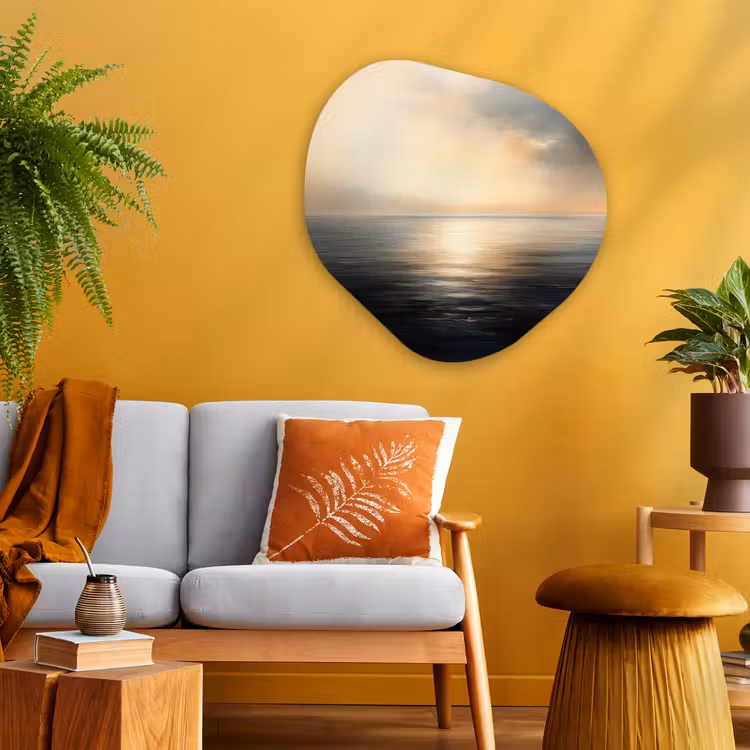 Zon - Horizon - Zee Wandcirkel Organisch Aluminium middel -sfeer4