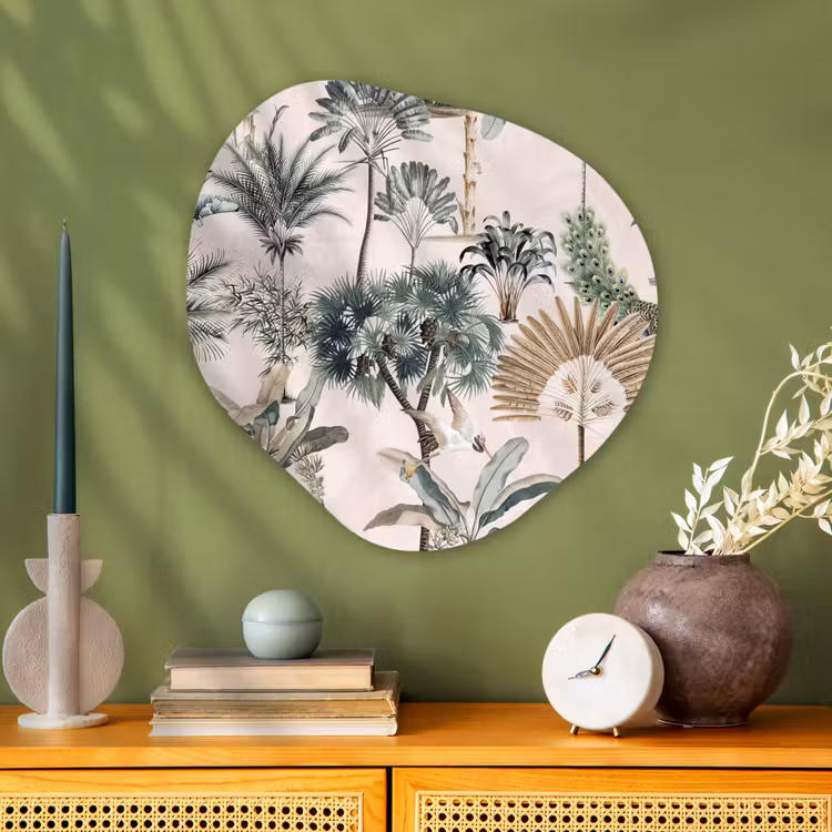 Inductie afdekplaat - Vintage - Jungle - Dieren - Natuur - Inductie beschermer Wandcirkel Organisch Aluminium middel -sfeer2