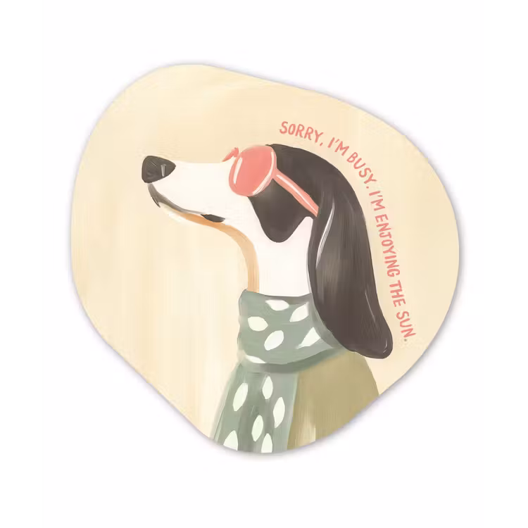 Quote - Hond - Zonnebril Wandcirkel Organisch Aluminium middel -3d