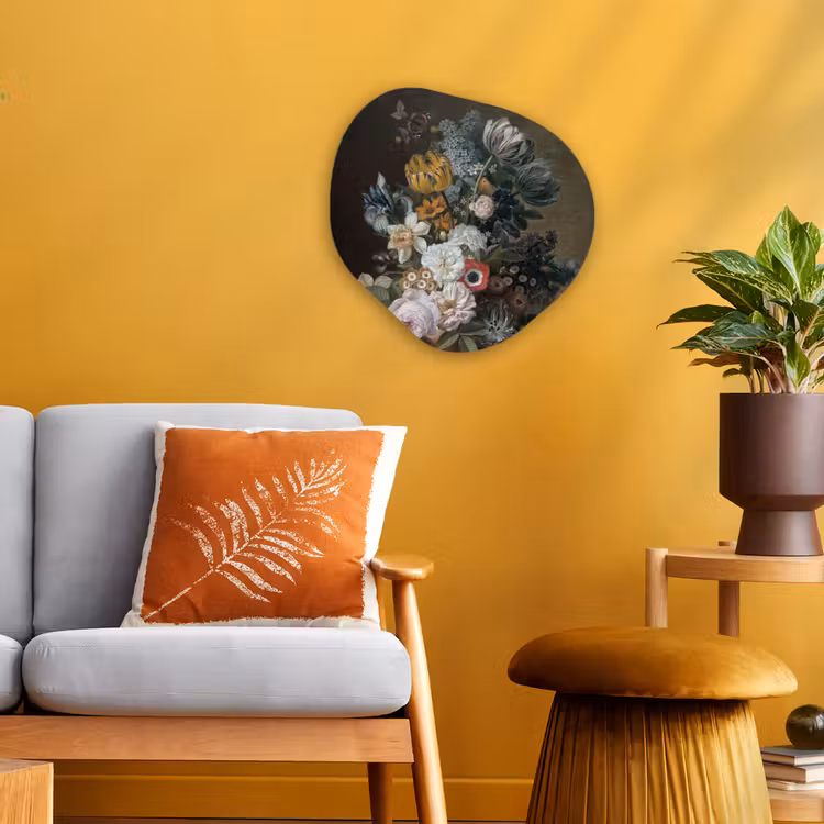 Stilleven met bloemen - Schilderij van Eelke Jelles Eelkema Wandcirkel Organisch Forex 3mm klein -sfeer4