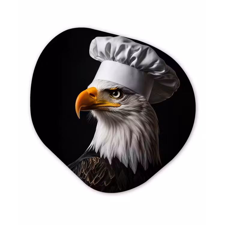 Arend -Amerika - Koksmuts - Vogel - Stoer Wandcirkel Organisch Plexiglas middel -3d