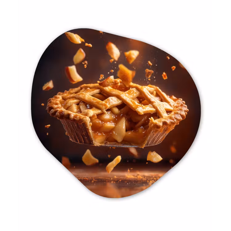 Appel - Taart - Warm - Eten Wandcirkel Organisch Plexiglas middel -3d
