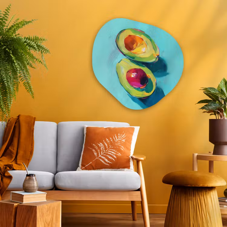 Avocado - Groen - Pit - Schaduw Wandcirkel Organisch Plexiglas middel -sfeer4