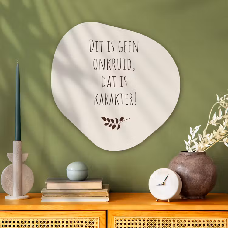 Bruin - Minimalistisch - Quote - Zomer Wandcirkel Organisch Plexiglas middel -sfeer2
