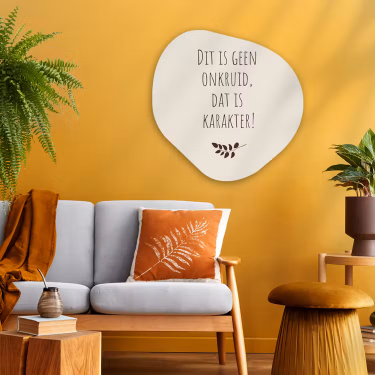 Bruin - Minimalistisch - Quote - Zomer Wandcirkel Organisch Plexiglas middel -sfeer4