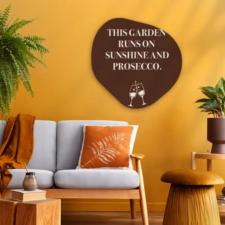 Bruin - Zomer - Quote - Drinken Wandcirkel Organisch Plexiglas middel -sfeer4