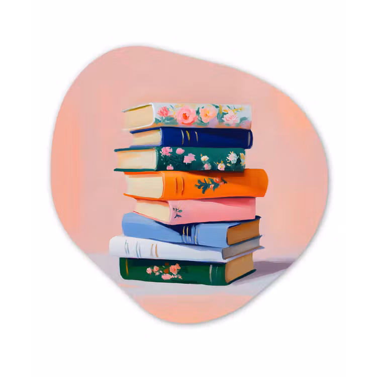 Boeken - Stapel - Kleurrijk Wandcirkel Organisch Plexiglas middel -3d