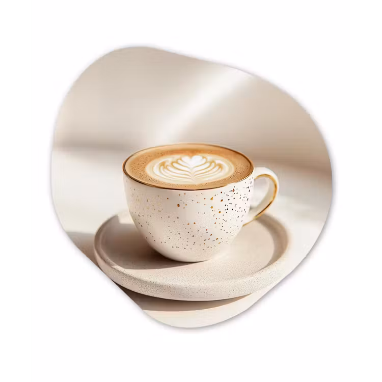 Cappuccino - Schuim - Schotel - Beige Wandcirkel Organisch Plexiglas middel -3d