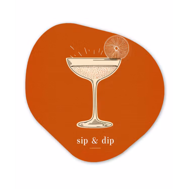 Cocktail - Oranje - Zomer - Quote Wandcirkel Organisch Plexiglas middel -3d