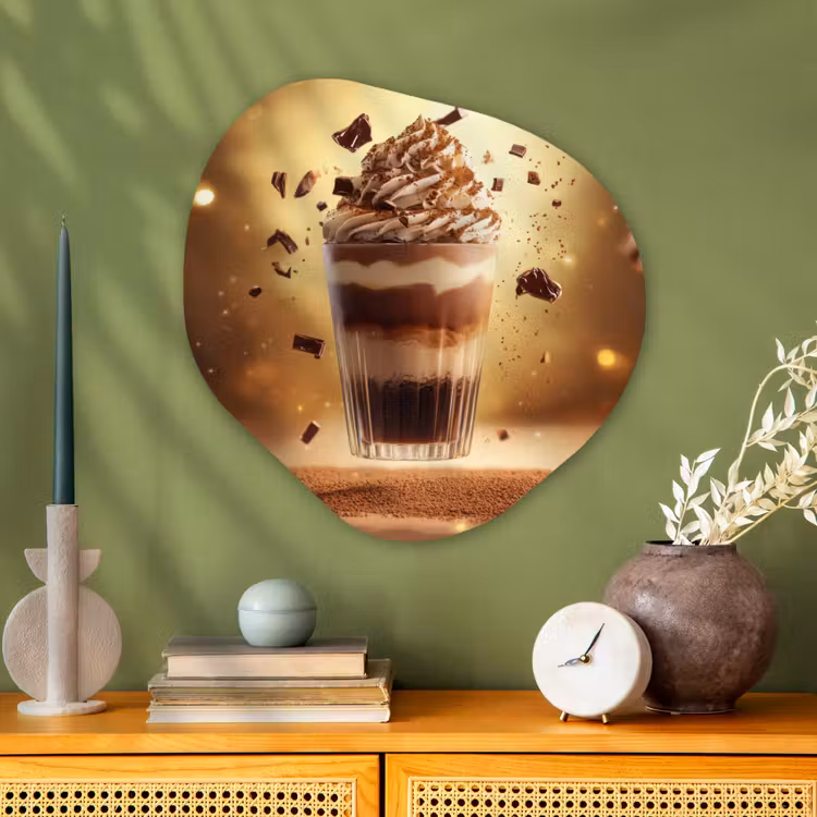 Dessert - Chocolade - Zoet - Eten Wandcirkel Organisch Plexiglas middel -sfeer2