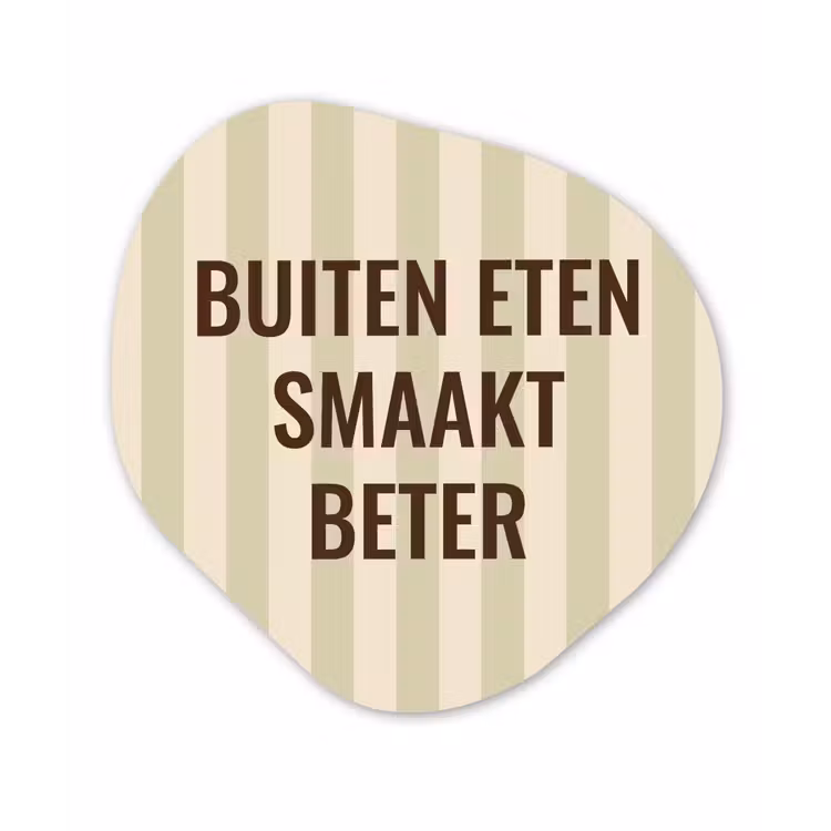 Buiten - Quote - Strepen - Zomer Wandcirkel Organisch Plexiglas middel -3d